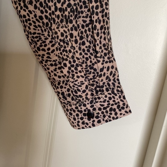 TOLANI Womens L Tunic Blouse Roll Tab Sleeve Button down Shirt Top Artsy Boho - Picture 4 of 8